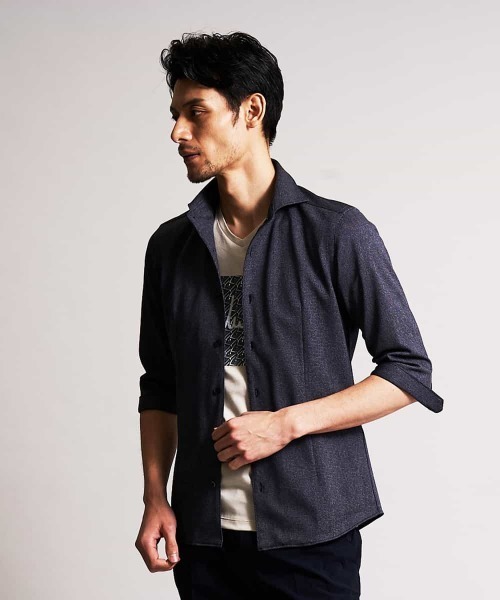 MICHEL KLEIN HOMME (ミッシェルクランオム)の「シャツ(ロジェ)(シャツ/ブラウス・メンズ・ライトパープル/ダークネイビー/ベージュ/ライトブルー・46/48/51/52)」の3枚目の写真