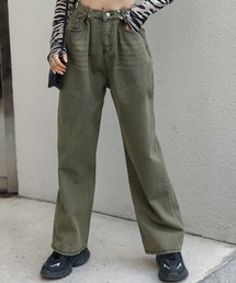 DAY CLOSET | レディース ハイウエスト＆タックのルーズデニムパンツ(デニムパンツ)