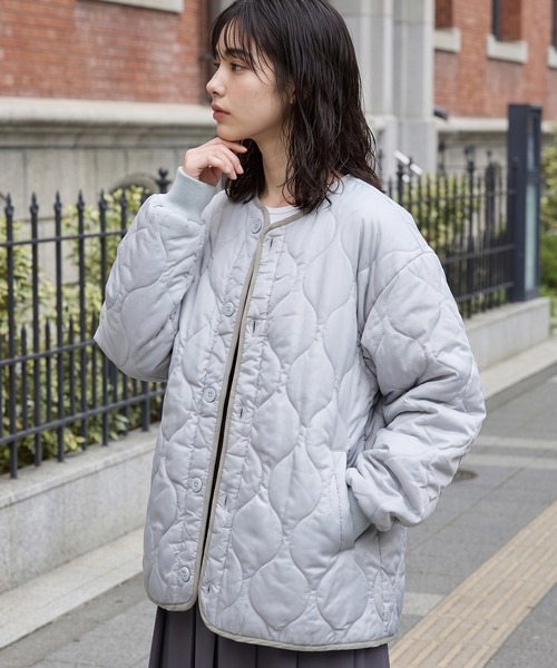 HECT(ヘクト)の「【HECT】M-65 Quilted Liner Jacket / M-65 中綿キルティングライナー ジャケット<撥水>(ミリタリージャケット・メンズ・オリーブ/ブラック/ベージュ/ダークネイビー/ブラウン/ライトグレー/チャコールグレー/カーキブラウン/ライトカーキ/ライトオリーブ/ブラウン系・L/S/M/XL)」の9枚目の写真