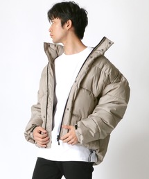 Fiber Down Puffer Jacket/オーバーサイズ ショート丈 ファイバーダウン パファージャケット/中綿 エコダウンジャケット/キルティングアウター レディース メンズ