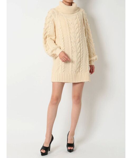 RESEXXY（リゼクシー）の「ビーズケーブルニットワンピース（ワンピース・レディース・ブラック/ピンク/アイボリー・FREE）」の17枚目の写真