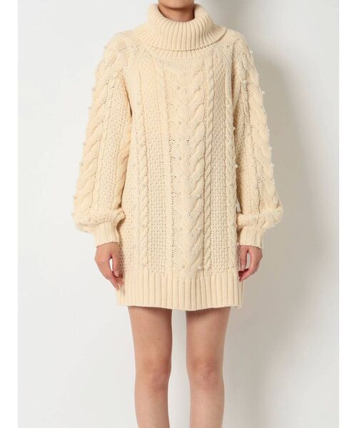 RESEXXY（リゼクシー）の「ビーズケーブルニットワンピース（ワンピース・レディース・ブラック/ピンク/アイボリー・FREE）」の18枚目の写真