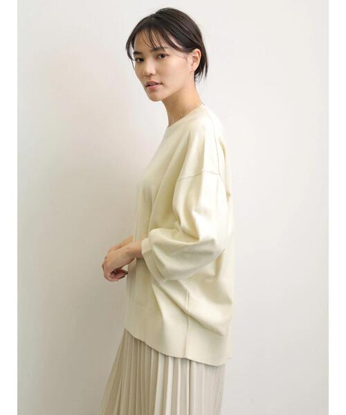 AMERICAN HOLIC（アメリカンホリック）の「クルーネックドロップショルダーニットプルオーバー（ニット/セーター・レディース・ブラック/グレー/カーキ/ブルー/アイボリー/キャメル/テラコッタ・M/L）」の18枚目の写真