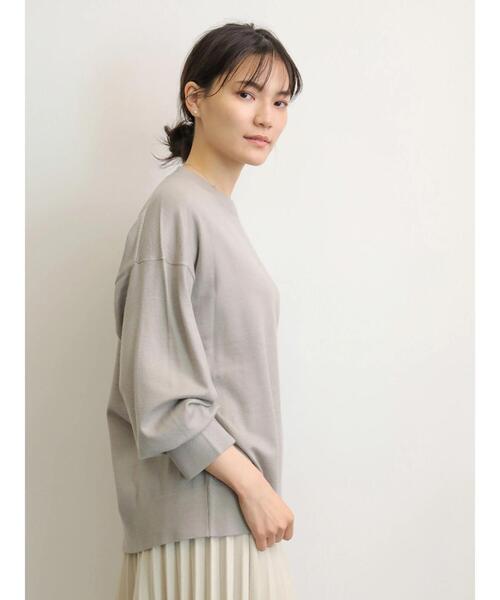 AMERICAN HOLIC（アメリカンホリック）の「クルーネックドロップショルダーニットプルオーバー（ニット/セーター・レディース・ブラック/グレー/カーキ/ブルー/アイボリー/キャメル/テラコッタ・M/L）」の20枚目の写真