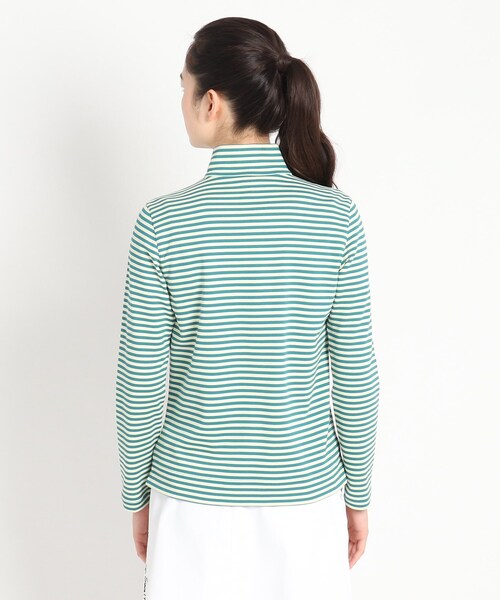 adabat(アダバット)の「◆【吸水速乾/UVカット】adabatミラノリブ ハーフジップ長袖ボーダー(Tシャツ/カットソー・レディース・イエロー系その他3/ブラック系/ピンク系9・40/38/42/36)」の11枚目の写真