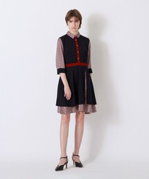 LOVELESS（ラブレス）の「ネイビー ジオメトリック シャツカラー