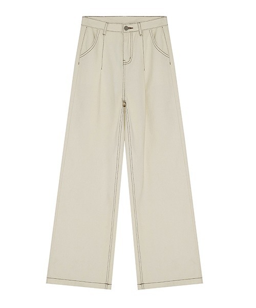 Fano Studios（ファノ ストゥディオズ）の「【Fano Studios】 Semi-wide color stitched denim pants FC21K026（デニムパンツ・レディース・ホワイト・S/M/L）」の12枚目の写真