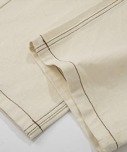 Fano Studios（ファノ ストゥディオズ）の「【Fano Studios】 Semi-wide color stitched denim pants FC21K026（デニムパンツ・レディース・ホワイト・S/M/L）」の17枚目の写真