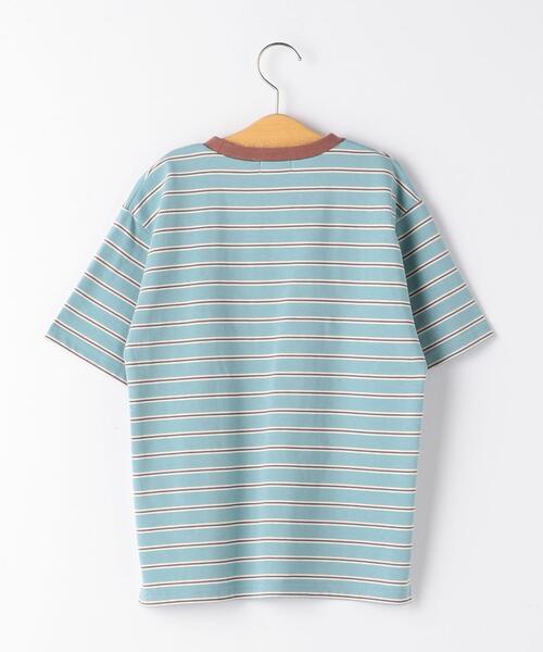 green label relaxing(グリーンレーベルリラクシング)の「◆コットンボーダーリンガーTシャツ(Tシャツ/カットソー・キッズ・オフホワイト/クリーム/ライラック/ライトブルー・145/155/105/135/115/125/165)」の19枚目の写真