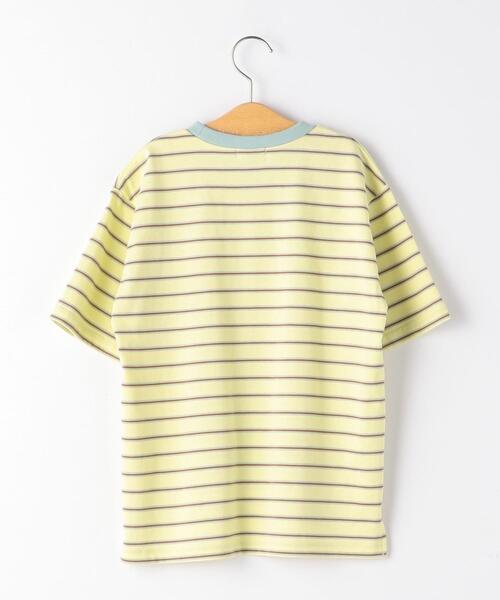 green label relaxing(グリーンレーベルリラクシング)の「◆コットンボーダーリンガーTシャツ(Tシャツ/カットソー・キッズ・オフホワイト/クリーム/ライラック/ライトブルー・145/155/105/135/115/125/165)」の9枚目の写真