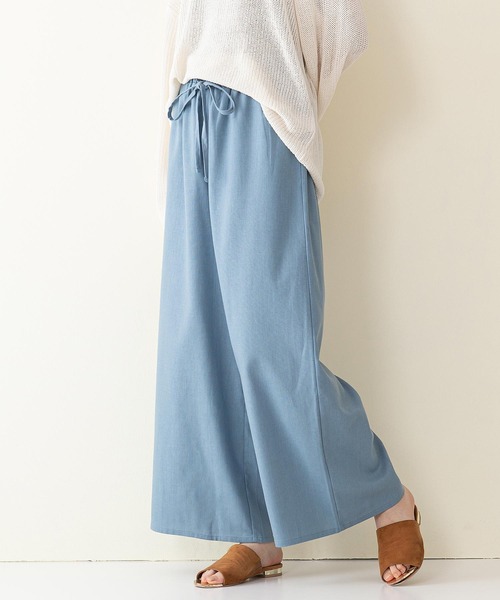 INNOCENT BLUE（イノセントブルー）の「【innocent blue/イノセントブルー】コットンリネンリラックスパンツ　ワイドパンツ フレアシルエット　ウエストイージー仕様（その他パンツ・レディース・ベージュ/ブルー/ライトブラウン/サンドベージュ/アイボリー/ライトグリーン・MEDIUM）」の6枚目の写真