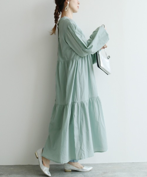 reca(レカ)の「2wayティアードワンピース(ワンピース・レディース・アイボリー/ブラック/ミント/ベージュ・M)」の4枚目の写真