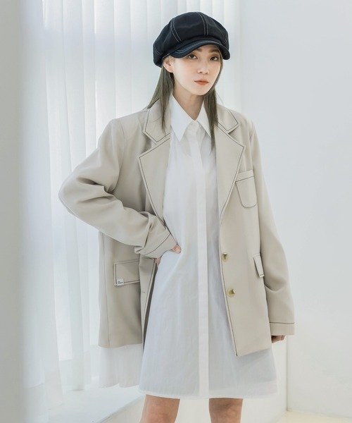 ユヌマンション “UNE MADE”ウールシングルカラークロップドジャケット F 韓国トレンドファッション│UNE MANSION