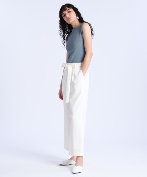 INED（イネド）の「ボートネックノースリーブニット《EMILCOTONI》（ニット/セーター・レディース・ホワイト/ブラック/グリーン・9号）」の9枚目の写真