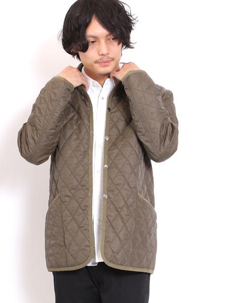 GIORDANO（ジョルダーノ）の「[GIORDANO]ナイロンキルティングジャケット（ブルゾン・メンズ・ブラック/ダークベージュ/グリーン・LARGE/MEDIUM）」の3枚目の写真