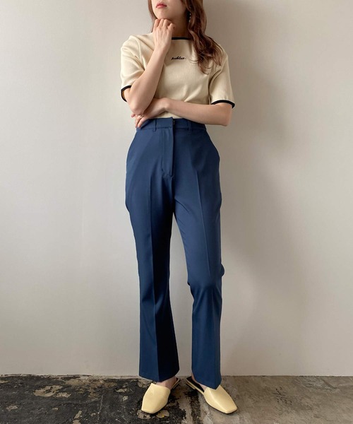 PUBLUX（パブリュクス）の「ハイウエストセンタープレスフレアパンツ（その他パンツ・レディース・ブラック/ブルー・マルチサイズ）」の20枚目の写真