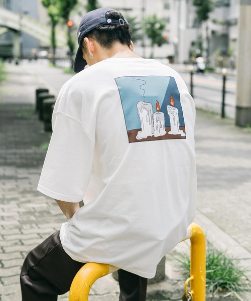 Ressaca(レサーカ)の「別注 jack__studio__ コラボ オーバーサイズ バックプリント TEE(Tシャツ/カットソー・メンズ・グレー系/ブラック/ホワイト系/ホワイト/チャコール/ブルー系/ブラック系/ベージュ系/グレイッシュブルー/グレイッシュベージュ・XL/M/L)」の2枚目の写真