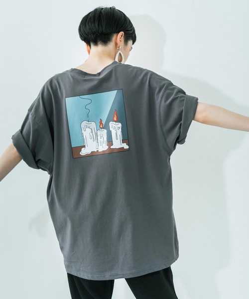 Ressaca(レサーカ)の「別注 jack__studio__ コラボ オーバーサイズ バックプリント TEE(Tシャツ/カットソー・メンズ・グレー系/ブラック/ホワイト系/ホワイト/チャコール/ブルー系/ブラック系/ベージュ系/グレイッシュブルー/グレイッシュベージュ・XL/M/L)」の6枚目の写真