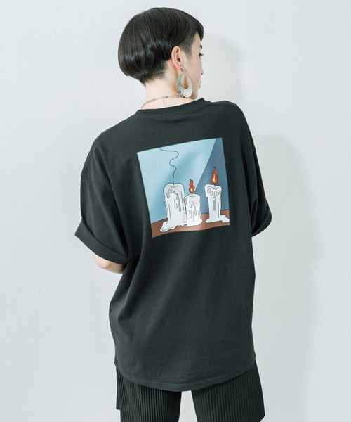 Ressaca(レサーカ)の「別注 jack__studio__ コラボ オーバーサイズ バックプリント TEE(Tシャツ/カットソー・メンズ・グレー系/ブラック/ホワイト系/ホワイト/チャコール/ブルー系/ブラック系/ベージュ系/グレイッシュブルー/グレイッシュベージュ・XL/M/L)」の4枚目の写真