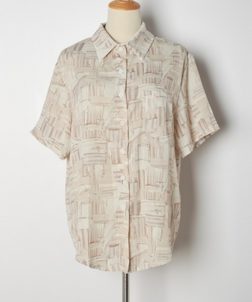 Futier land(フューティアランド)の「ランダムペイント開襟シャツ(シャツ/ブラウス・レディース・グリーン/ブルー/ピンク・FREE)」の3枚目の写真