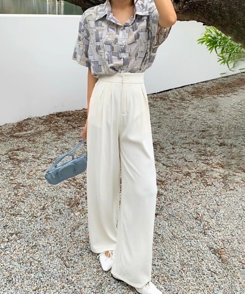 Futier land(フューティアランド)の「ランダムペイント開襟シャツ(シャツ/ブラウス・レディース・グリーン/ブルー/ピンク・FREE)」の17枚目の写真