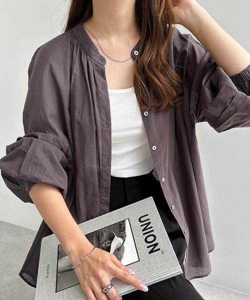 美品 カオス ボーイフレンドシャツ サックスブルー 長袖 シャツ