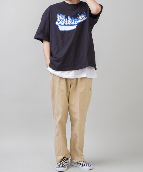 SPINNS（スピンズ）の「【ゆったりシルエット】 FIRE BRWRSプリント半袖Tシャツ（Tシャツ/カットソー・メンズ・ホワイト/ブラック/グリーン・ONESIZE）」の7枚目の写真