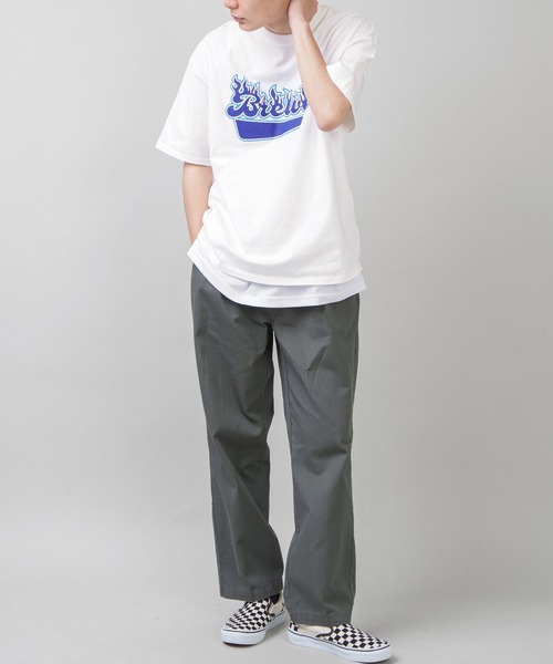 SPINNS（スピンズ）の「【ゆったりシルエット】 FIRE BRWRSプリント半袖Tシャツ（Tシャツ/カットソー・メンズ・ホワイト/ブラック/グリーン・ONESIZE）」の6枚目の写真