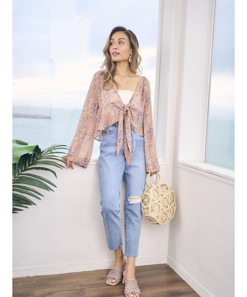 To the sea（トゥーザシー）の「フレアリボンシャツ（シャツ/ブラウス・レディース・ライトグレー/モカ/ダークオレンジ・FREE）」の16枚目の写真