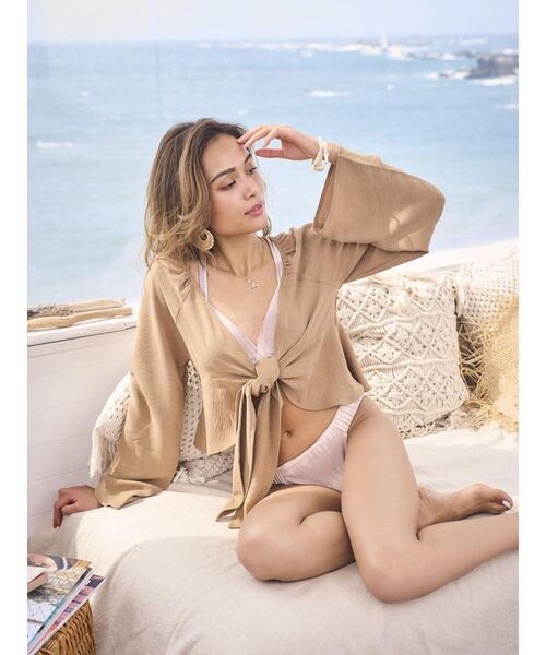 To the sea（トゥーザシー）の「フレアリボンシャツ（シャツ/ブラウス・レディース・ライトグレー/モカ/ダークオレンジ・FREE）」の17枚目の写真