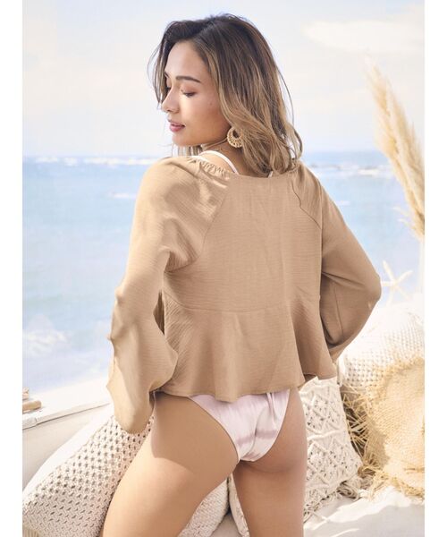 To the sea（トゥーザシー）の「フレアリボンシャツ（シャツ/ブラウス・レディース・ライトグレー/モカ/ダークオレンジ・FREE）」の21枚目の写真