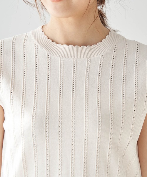 ROPE' PICNIC(ロペピクニック)の「ペプラムノースリーブプルオーバー(ニット/セーター・レディース・ブラック/キナリ/ダークラベンダー/ワイン・38)」の14枚目の写真