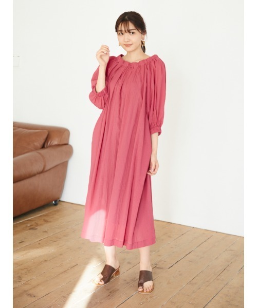 Rewde（ルゥデ）の「バックリボンワンピース（1R05-05220）（ワンピース・レディース・ベージュ/カーキ/ピンク/マスタード・M）」の4枚目の写真