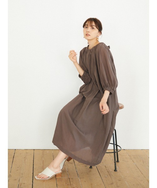 Rewde（ルゥデ）の「バックリボンワンピース（1R05-05220）（ワンピース・レディース・ベージュ/カーキ/ピンク/マスタード・M）」の20枚目の写真