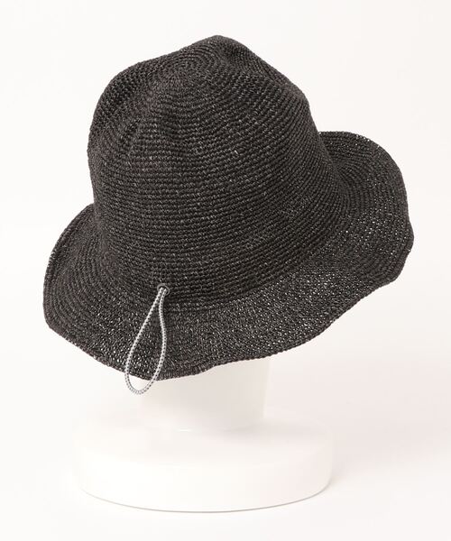PUAL CE CIN（ピュアルセシン）の「【ＳＵＢＬＩＭＥ】ＰＥＰＡＲ　ＣＲＯＣＨＥ　ＭＴ　ＨＡＴ（ハット・レディース・ブラック/ナチュラル・FREE）」の3枚目の写真