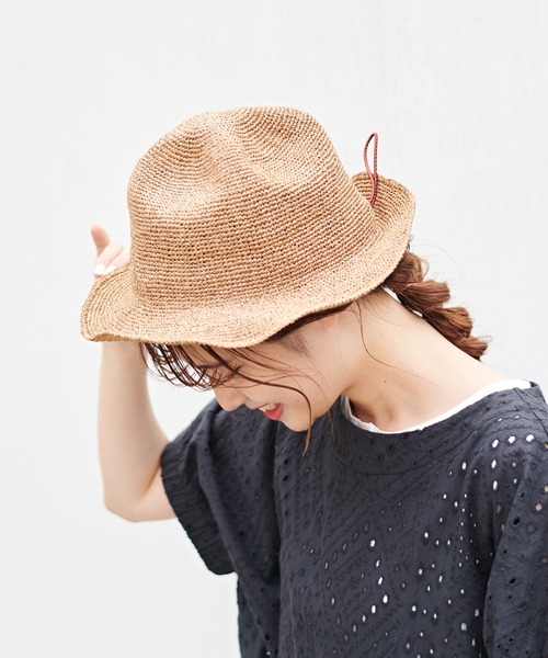 PUAL CE CIN（ピュアルセシン）の「【ＳＵＢＬＩＭＥ】ＰＥＰＡＲ　ＣＲＯＣＨＥ　ＭＴ　ＨＡＴ（ハット・レディース・ブラック/ナチュラル・FREE）」の15枚目の写真