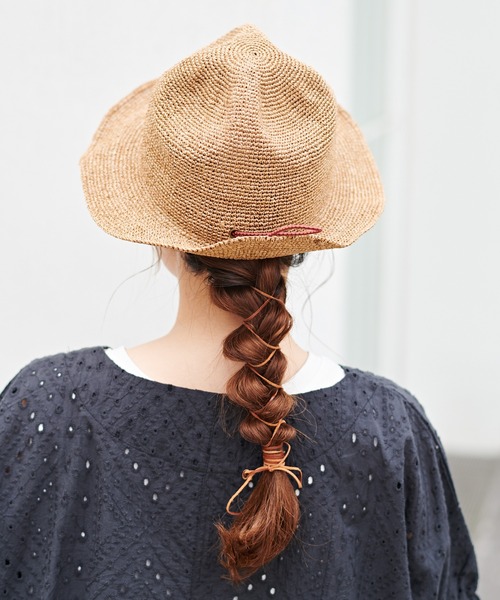 PUAL CE CIN（ピュアルセシン）の「【ＳＵＢＬＩＭＥ】ＰＥＰＡＲ　ＣＲＯＣＨＥ　ＭＴ　ＨＡＴ（ハット・レディース・ブラック/ナチュラル・FREE）」の14枚目の写真