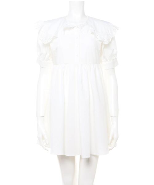 INGNI(イング)の「BIGレース襟チュニック/ワンピース(ワンピース・レディース・ブラック/オフホワイト・M)」の3枚目の写真