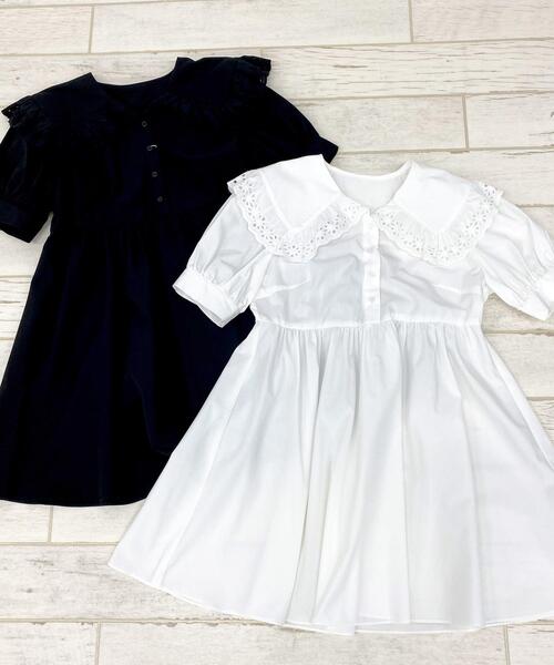 INGNI(イング)の「BIGレース襟チュニック/ワンピース(ワンピース・レディース・ブラック/オフホワイト・M)」の7枚目の写真