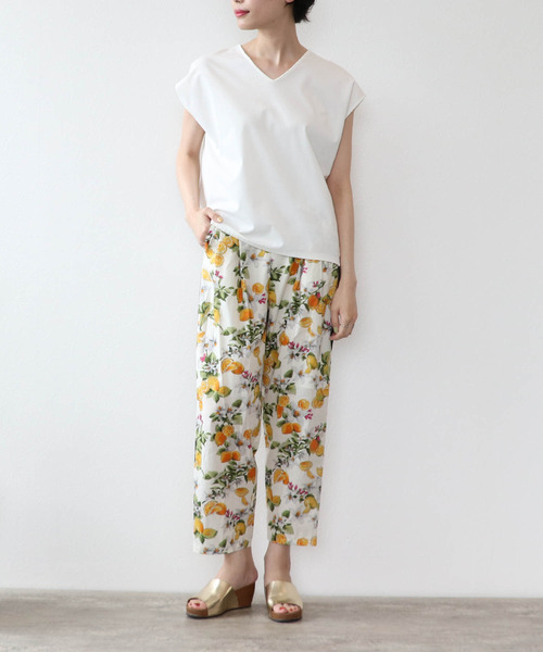 Three Four Time(スリーフォータイム)の「サイドラインパンツ(スラックス・レディース・レモンイエロー/オレンジ・FREE)」の8枚目の写真