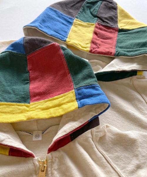 JIPPON（ジポン）の「【UPCYCLE】アップサイクルパーカー（90～140cm）（パーカー・キッズ・オフホワイト/グレー・100/110/130/90/120/140）」の9枚目の写真