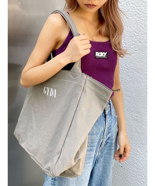 GYDA(ジェイダ)の「GYDAキャンバスDAY トートBAG(トートバッグ・レディース・アイボリー/カーキ・FREE)」の2枚目の写真