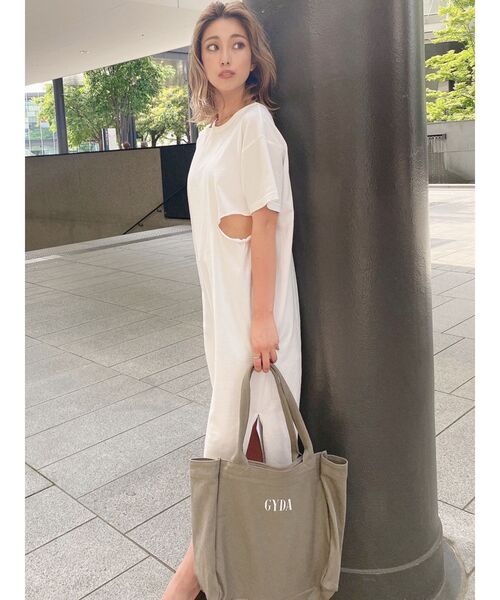 GYDA(ジェイダ)の「GYDAキャンバスDAY トートBAG(トートバッグ・レディース・アイボリー/カーキ・FREE)」の4枚目の写真