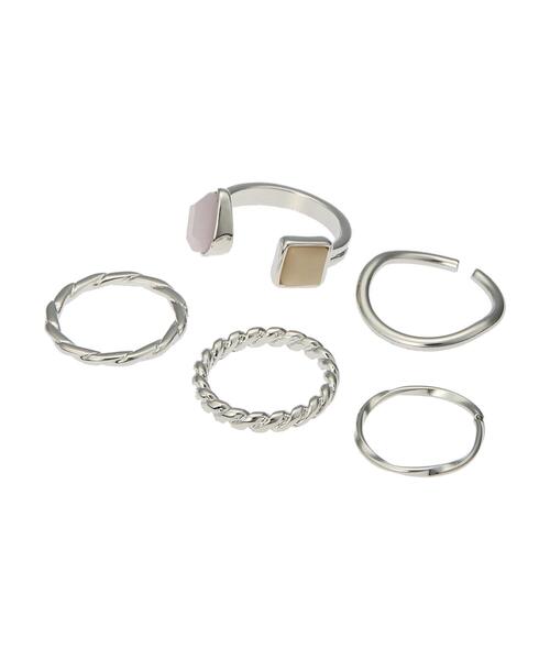 AMERICAN HOLIC（アメリカンホリック）の「バイカラーストーン5セットリング（ピアス（両耳用）・レディース・シルバー/ゴールド・FREE）」の12枚目の写真