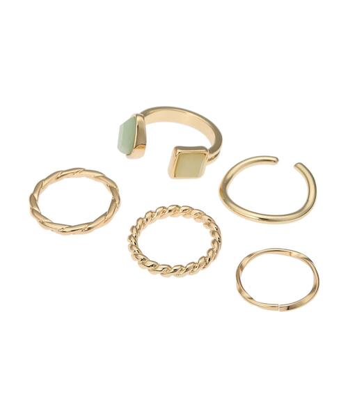 AMERICAN HOLIC（アメリカンホリック）の「バイカラーストーン5セットリング（ピアス（両耳用）・レディース・シルバー/ゴールド・FREE）」の13枚目の写真