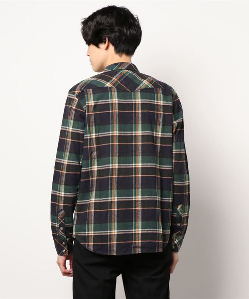 KRIFF MAYER（クリフメイヤー）の「チェックウエスタンネルシャツ（シャツ/ブラウス・メンズ・ネイビー/ブラウン/イエロー/グリーン/ナチュラル/カラフル・SMALL/MEDIUM/LARGE/X-LARGE）」の7枚目の写真