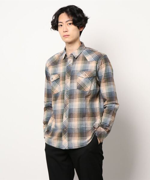 KRIFF MAYER（クリフメイヤー）の「チェックウエスタンネルシャツ（シャツ/ブラウス・メンズ・ネイビー/ブラウン/イエロー/グリーン/ナチュラル/カラフル・SMALL/MEDIUM/LARGE/X-LARGE）」の9枚目の写真