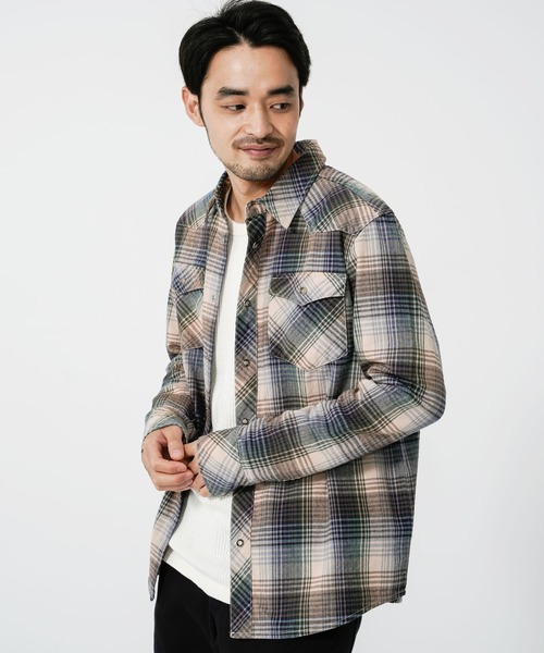 KRIFF MAYER（クリフメイヤー）の「チェックウエスタンネルシャツ（シャツ/ブラウス・メンズ・ネイビー/ブラウン/イエロー/グリーン/ナチュラル/カラフル・SMALL/MEDIUM/LARGE/X-LARGE）」の17枚目の写真