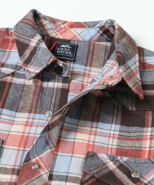 KRIFF MAYER（クリフメイヤー）の「チェックウエスタンネルシャツ（シャツ/ブラウス・メンズ・ネイビー/ブラウン/イエロー/グリーン/ナチュラル/カラフル・SMALL/MEDIUM/LARGE/X-LARGE）」の10枚目の写真