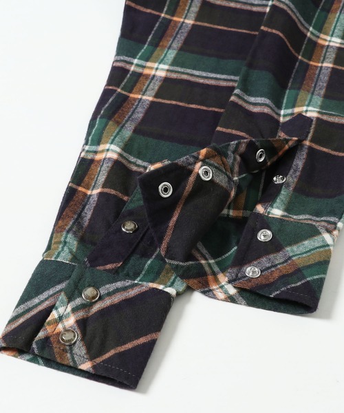 KRIFF MAYER（クリフメイヤー）の「チェックウエスタンネルシャツ（シャツ/ブラウス・メンズ・ネイビー/ブラウン/イエロー/グリーン/ナチュラル/カラフル・SMALL/MEDIUM/LARGE/X-LARGE）」の14枚目の写真